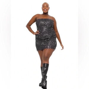 Women's Tube Sequin Fringe Mini Bodycon Dress - Wild Fable™ Size 3X